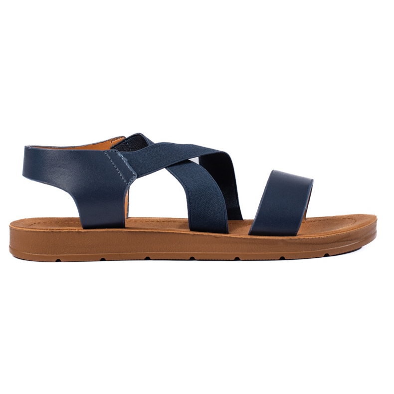 Blaue Slip-On-Sandalen für Damen