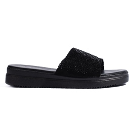 Schwarze Plateau-Flip-Flops für Damen