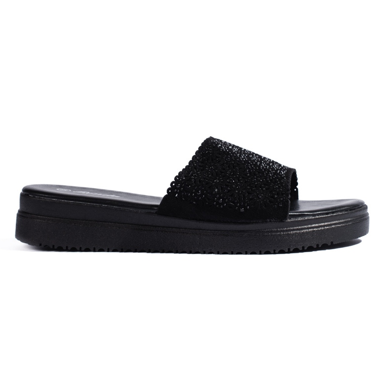 Schwarze Plateau-Flip-Flops für Damen