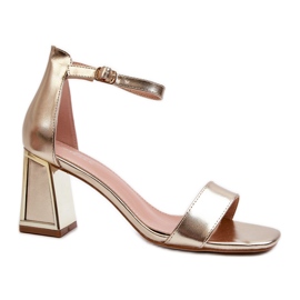 Goldene Pholia-Sandalen mit hohem Absatz