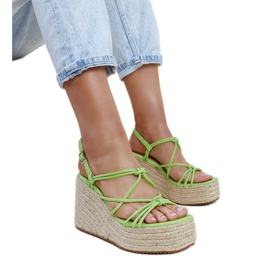 Grüne Mara-Keilsandalen