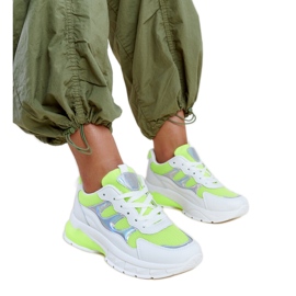 Weiß-grüne Sneaker mit dicker Matea-Sohle