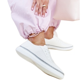 Weiß-graue, durchbrochene Biserka-Sneaker