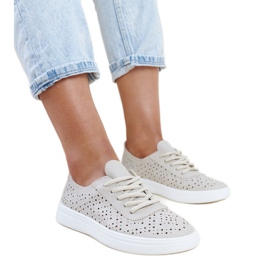 Beige durchbrochene Manoek-Sneaker