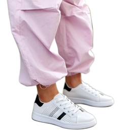 Weiße und schwarze Öko-Leder-Sneaker von Berdine