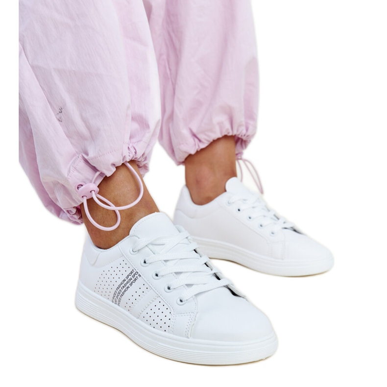 Weiße Berdine-Sneaker aus Öko-Leder