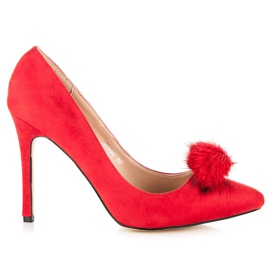 Coco Perla Pumps mit Bommel rot