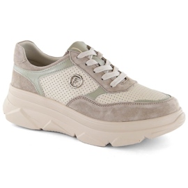 Beige Damen-Sportschuhe aus Leder Filippo DP6108/24 BE