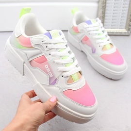 Mehrfarbige Plateau-Sportschuhe für Damen Big Star NN274359 weiß