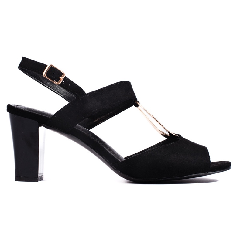 Goodin Schwarze Damensandalen am Pfosten