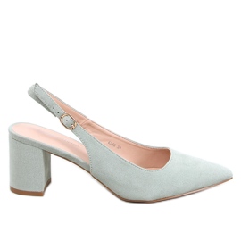 Soheil Green Pumps mit offenem Absatz grün