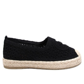 Dagonei Schwarze durchbrochene Espadrilles