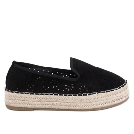 Schwarze durchbrochene Espadrilles von Rigois