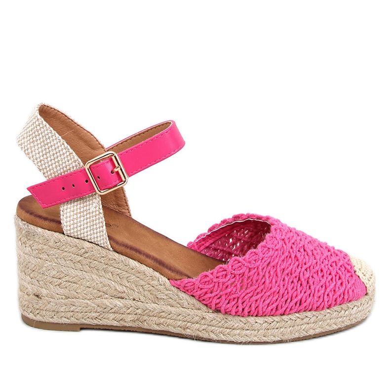 Fuchsiafarbene Espadrille-Keilsandalen von Morelli rosa