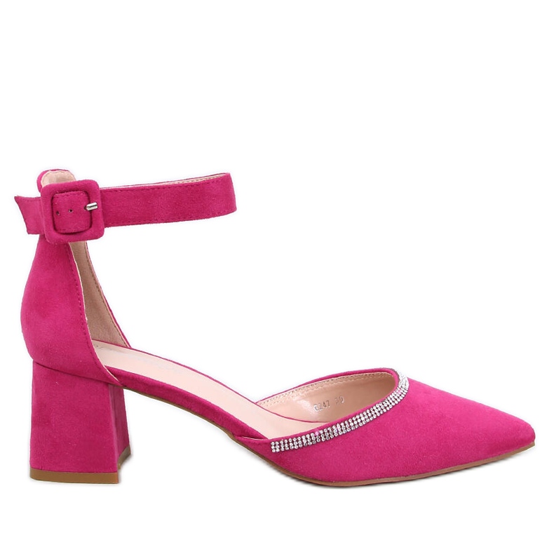 Bardini Fuchsia Pumps mit Knöchelriemen und hohen Absätzen rosa