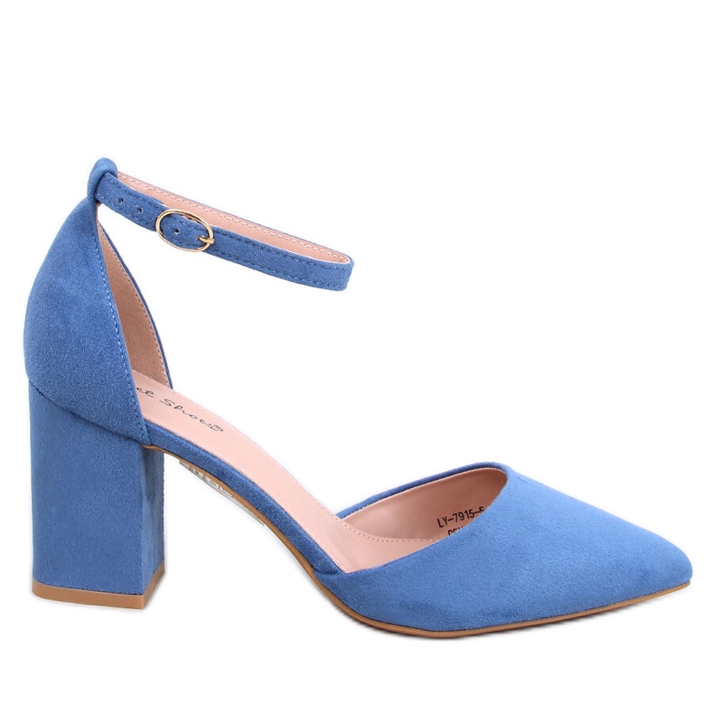 Pozzi Denim Blue Knöchelriemenpumps blau