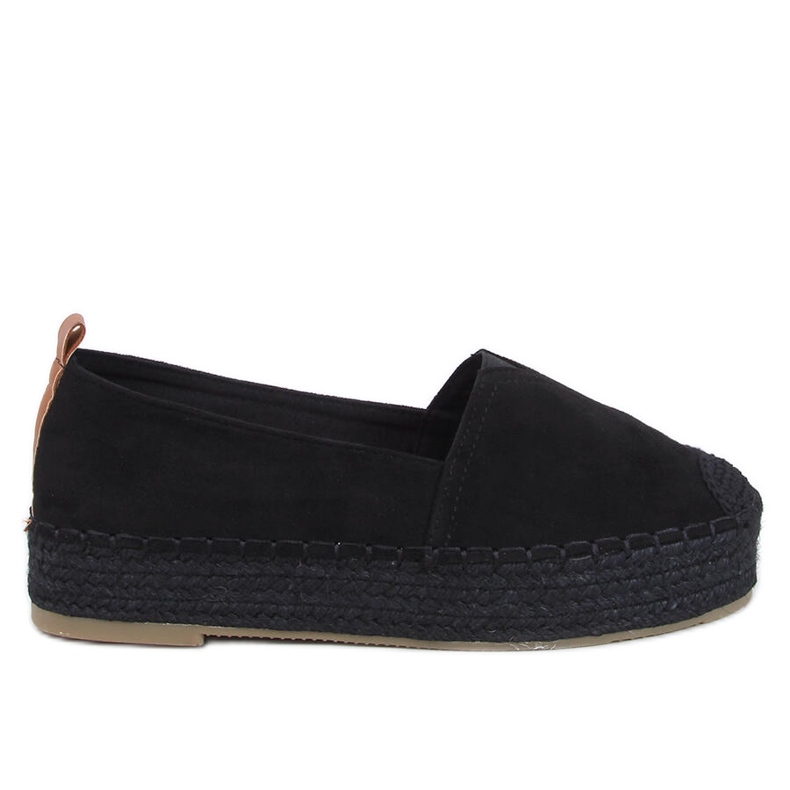 Poulain Schwarze Espadrilles mit dicker Sohle