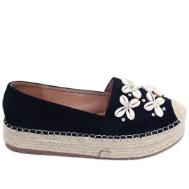 Elif Schwarze Espadrilles mit Muscheln