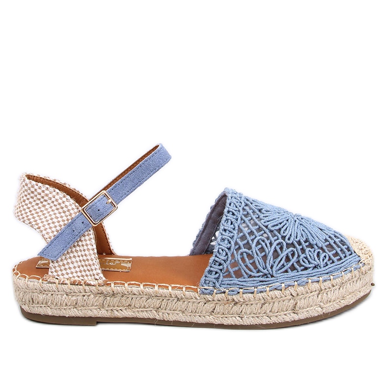 Premat Denim Blue durchbrochene Espadrille-Sandalen blau