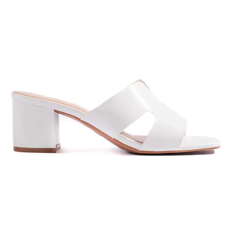 Weiße Damen-Flip-Flops mit hohen Absätzen