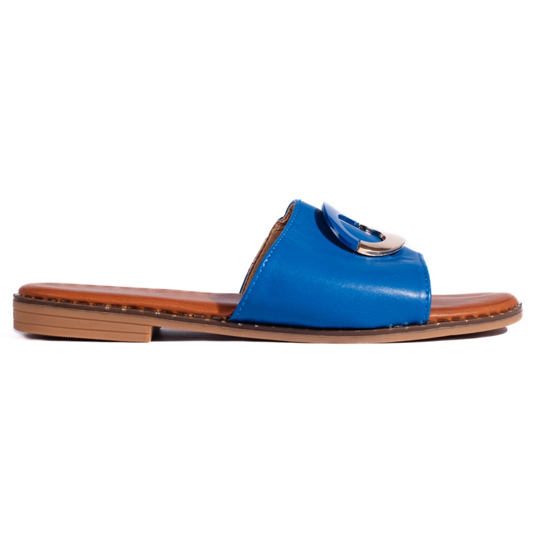 Blaue flache Damen-Flip-Flops