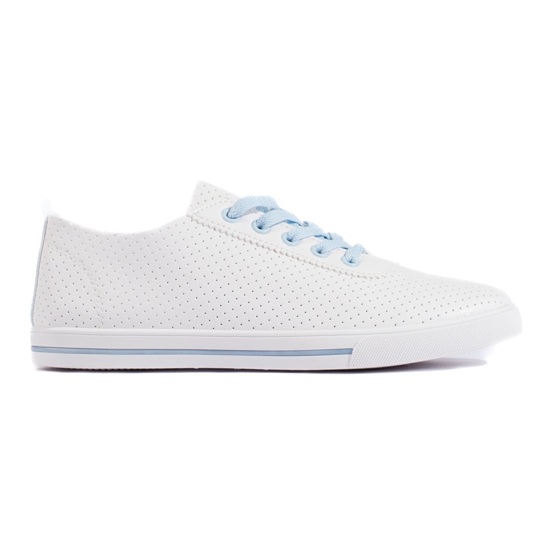 Durchbrochene Damen-Sneaker in Weiß und Blau