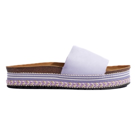 Lila Plateau-Flip-Flops für Damen
