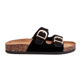 Damen-Flip-Flops auf Kork-Plateau mit Riemen, Black Doretta schwarz