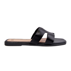 Flache Damen-Flip-Flops mit Ausschnitten in Schwarz von Fiviama