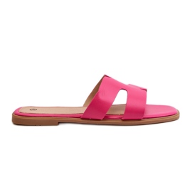 Flache Damen-Flip-Flops mit Ausschnitten, Fuchsia Fiviama rosa