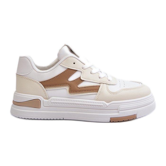 Damen-Plateau-Sneaker aus Öko-Leder, Beige Lynnette