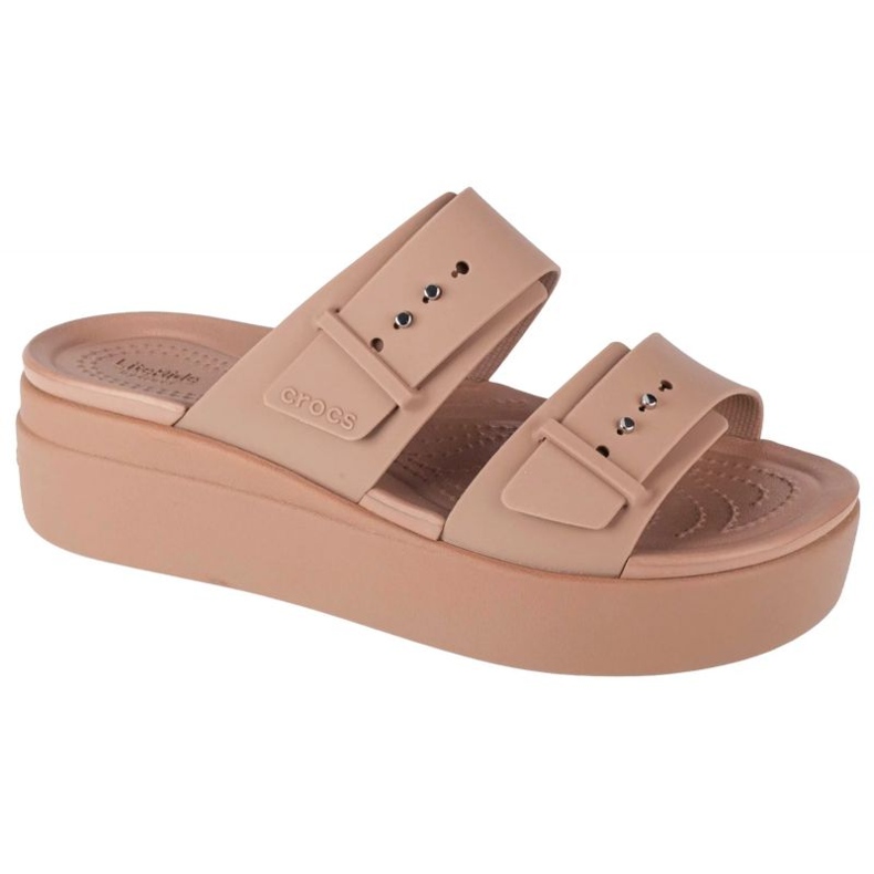 Crocs Brooklyn Low Wedge Sandal 207431-2Q9 Flip-Flops beige