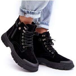 PS1 Jailina isolierte Trapper-Stiefeletten aus Wildleder für Damen schwarz