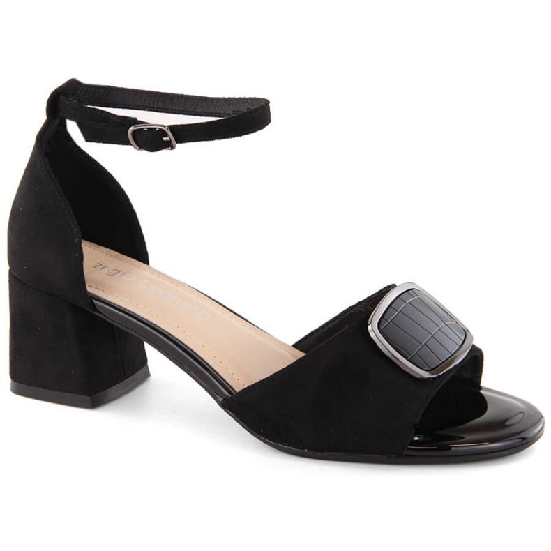 Sergio Leone W SK444A Wildleder-Sandalen mit hohen Absätzen, schwarz