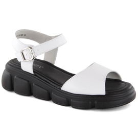 Vinceza W JAN300 Keilsandalen aus weißem Leder