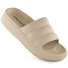 Vinceza JAN307B beige Plateau-Flip-Flops