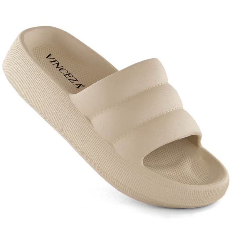 Vinceza JAN307B beige Plateau-Flip-Flops