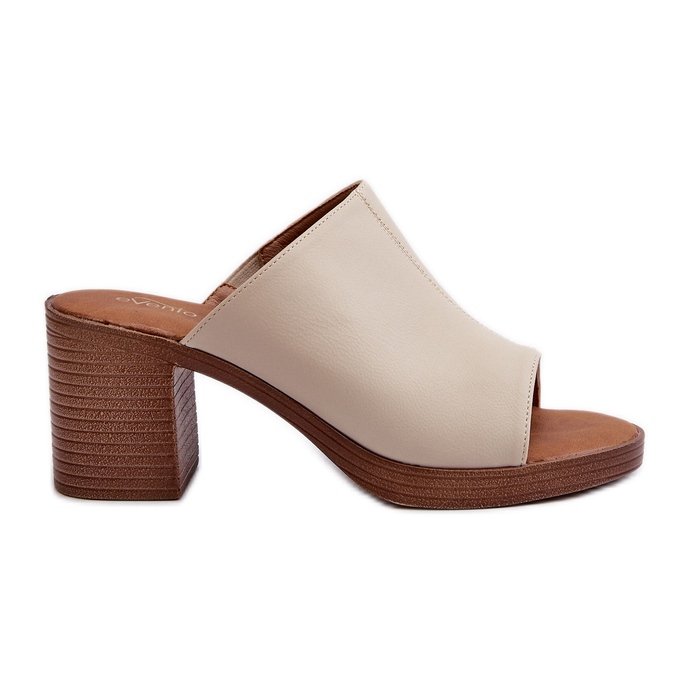 Elegante, leichte Damen-Slipper mit hohem Absatz, Beige Varnila braun