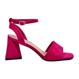 Vinceza Damen-Sandalen mit hohem Absatz aus Öko-Wildleder in Fuchsia Upttima rosa