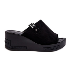Vinceza Schwarze Vleni Wedge-Flip-Flops für Damen