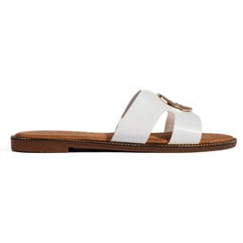 Weiße flache Damen-Flip-Flops