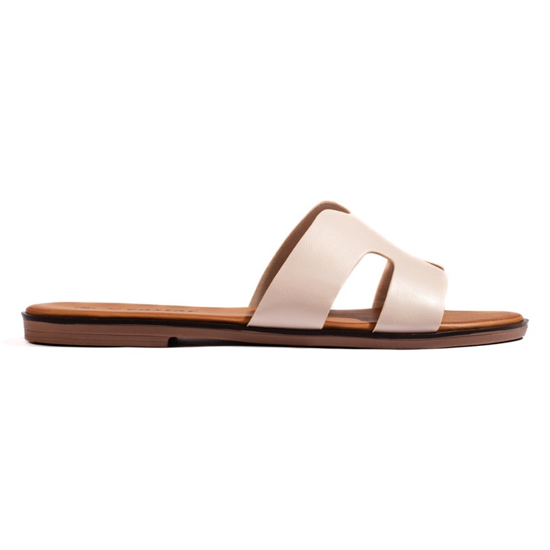 Flache Damen-Flip-Flops in Beige