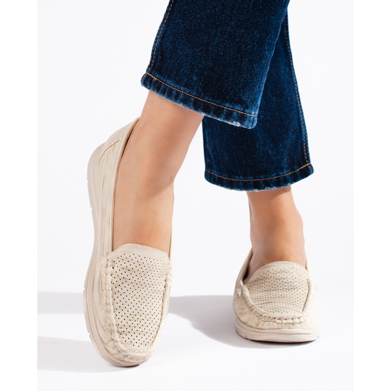 Beige Damen-Loafer