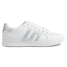 Weiße und silberne Damen-Sneaker