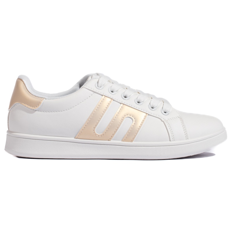 Weiß-goldene Damen-Sneaker