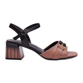 Vinceza Elegante rosafarbene Natissa Block-Sandalen mit hohem Absatz für Damen