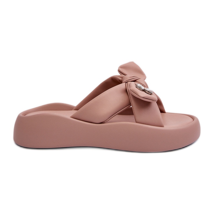 Damen-Leder-Flip-Flops auf der Plattform Pink GOE NN2N4109 rosa