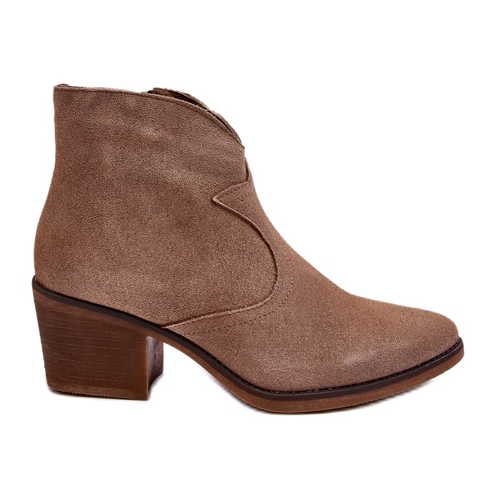 S.Barski Wildleder-Cowboystiefel mit Reißverschluss D&amp;A SN622-29 Dunkelbeige
