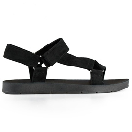 Schwarze Damen-Sportsandalen mit Klettverschluss
