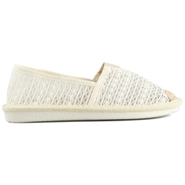 Beige Mesh-Espadrilles, luftige Damen-Espadrilles
